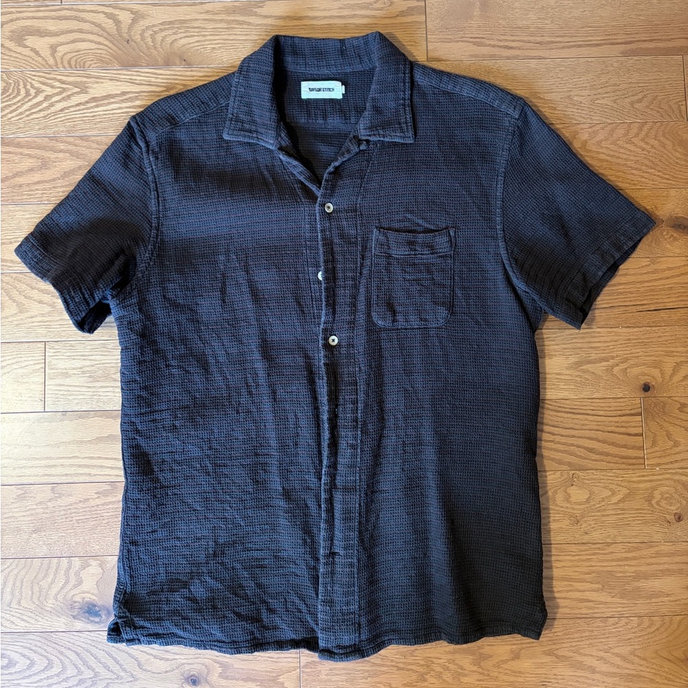 Taylor Stitch Brown Waffle Knit Shirt (size 42) - Picture 2 of 6
